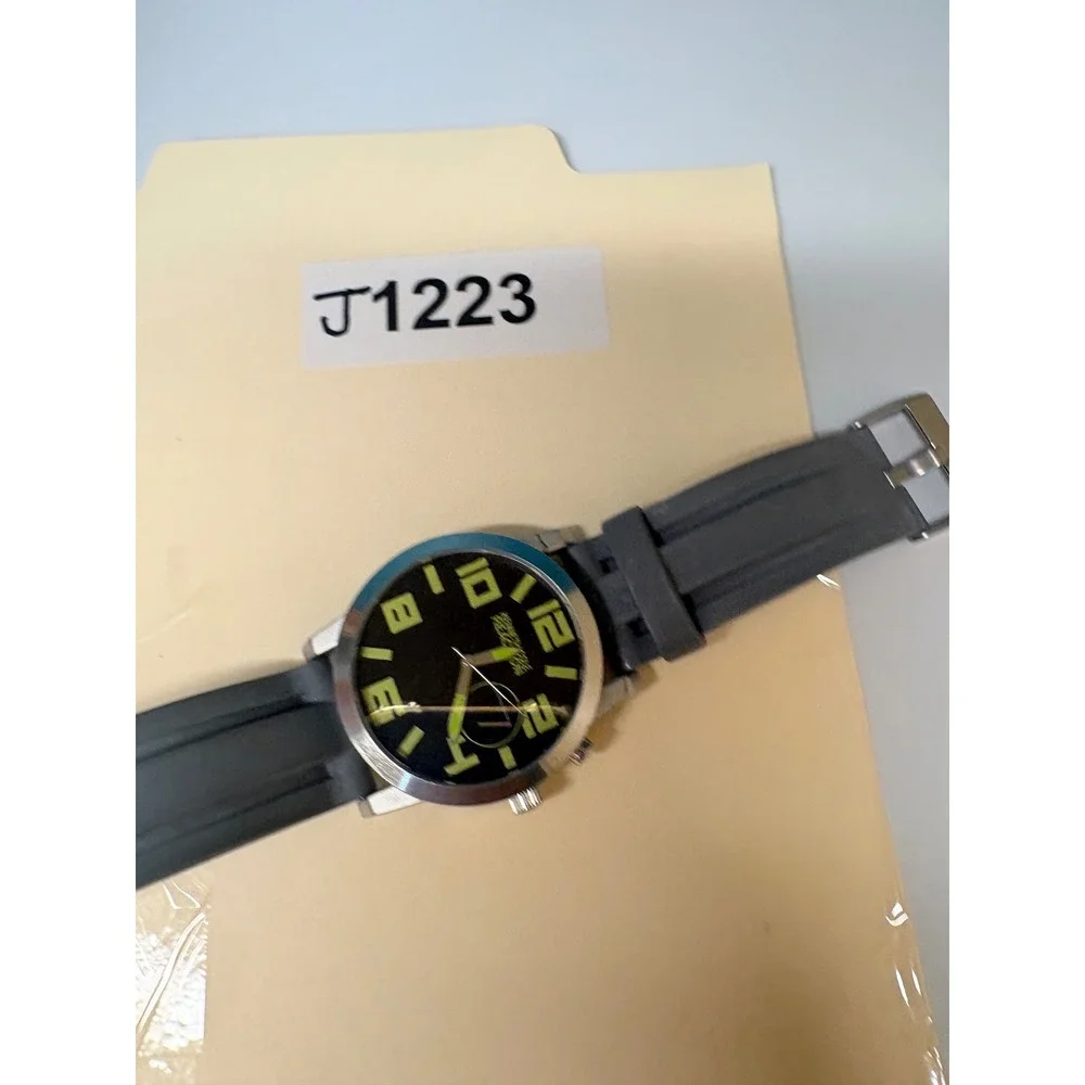 Kenneth Cole Reaction Mens Watch Silicone Strap Neon Yellow Black Need Battery